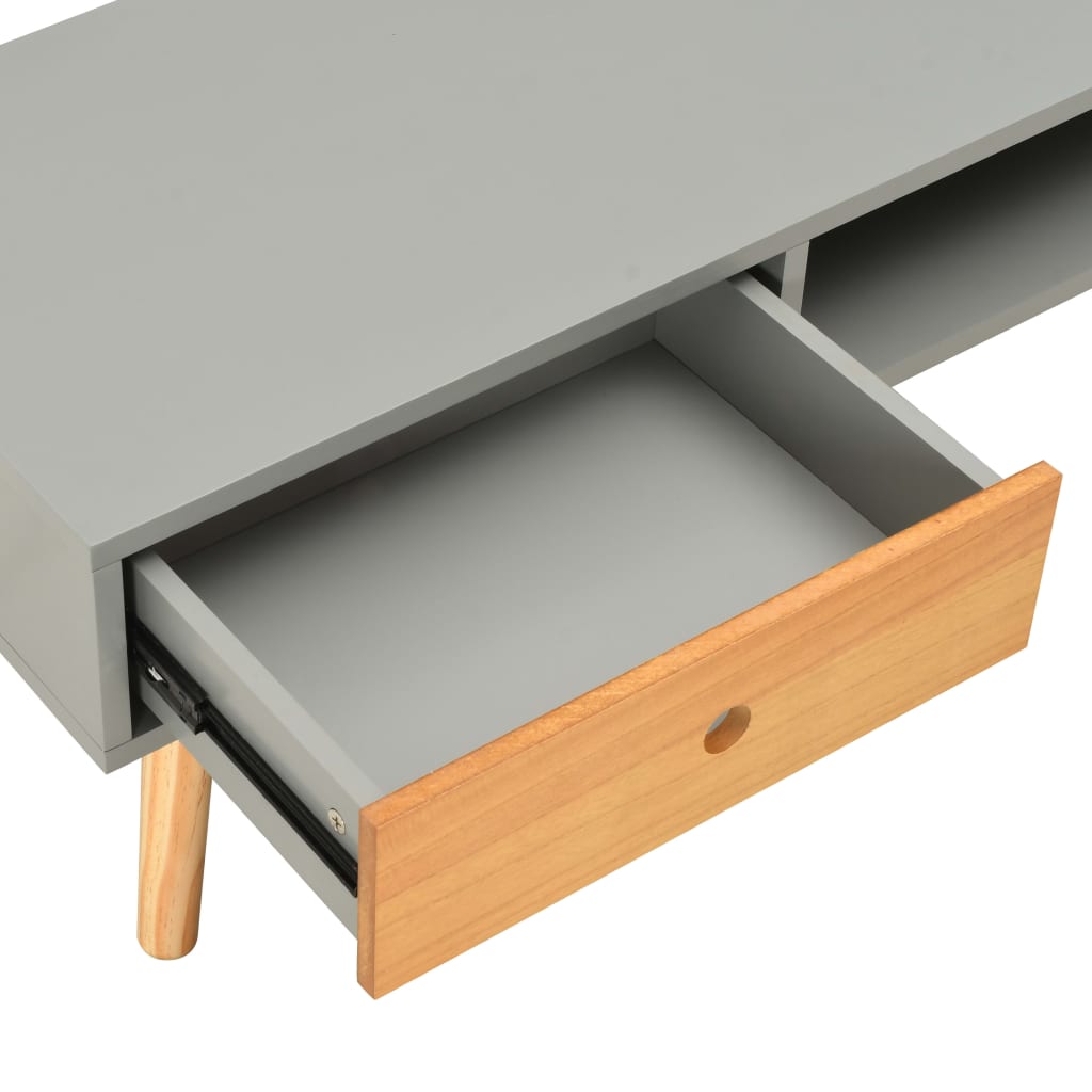 Έπιπλο Τηλεόρασης Γκρι 120 x 35 x 35 εκ. από Μασίφ Ξύλο Πεύκου - Pakobazaar