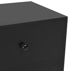 Κομοδίνα 2 τεμ. Μαύρα 40 x 30 x 50 εκ. από Μασίφ Ξύλο Πεύκου - Pakobazaar