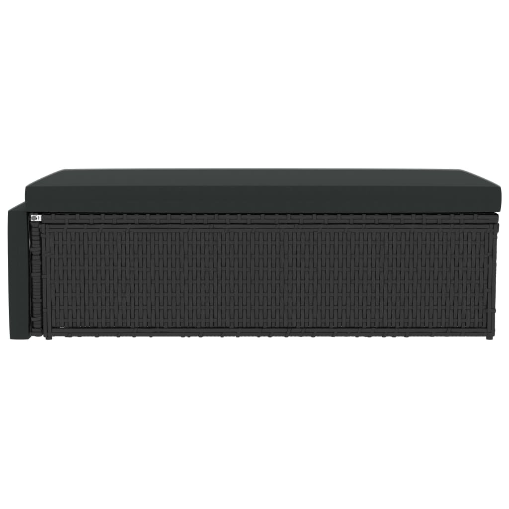 Σετ Καναπέ Κήπου 2 τεμ. Μαύρο από Συνθετικό Ρατάν με Μαξιλάρια