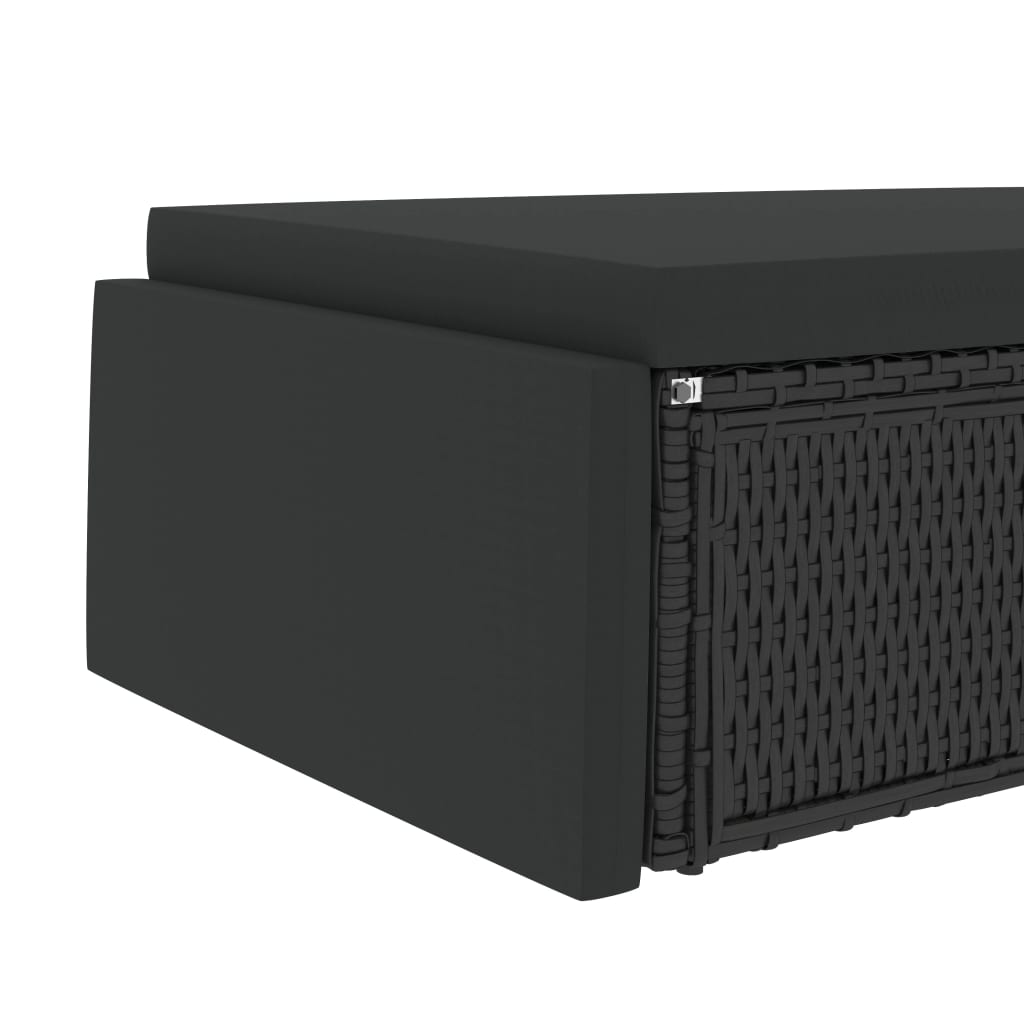 Σετ Καναπέ Κήπου 2 τεμ. Μαύρο από Συνθετικό Ρατάν με Μαξιλάρια