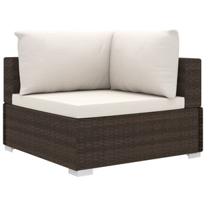 Σαλόνι Κήπου 11 Τεμαχίων Καφέ από Συνθετικό Ρατάν με Μαξιλάρια