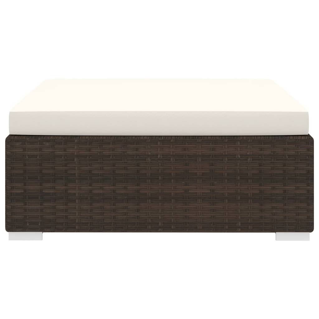 Υποπόδιο Τμηματικό 1 τεμ. Καφέ από Συνθετικό Ρατάν με Μαξιλάρι