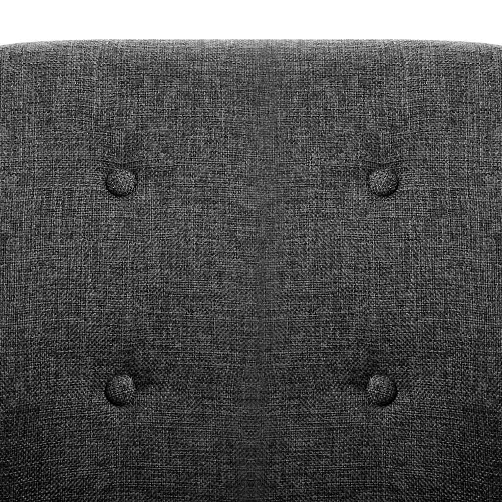 Καρέκλες Τραπεζαρίας 6 τεμ. Σκούρο Γκρι Ύφασμα/Μασίφ Ξύλο Δρυός