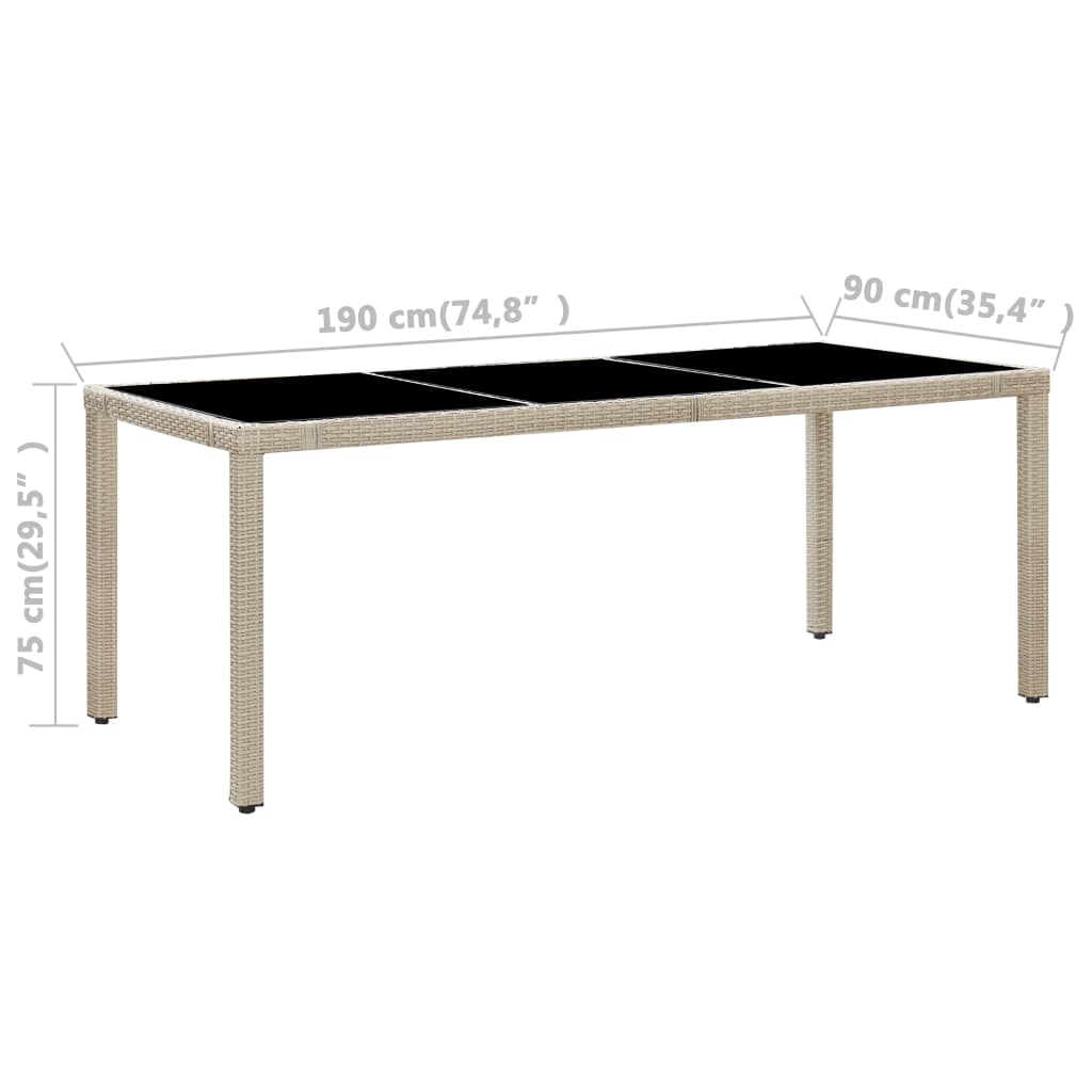 Σετ Τραπεζαρίας Εξ. Χώρου 9 τεμ. Μπεζ Συνθ. Ρατάν με Μαξιλάρια - Pakobazaar