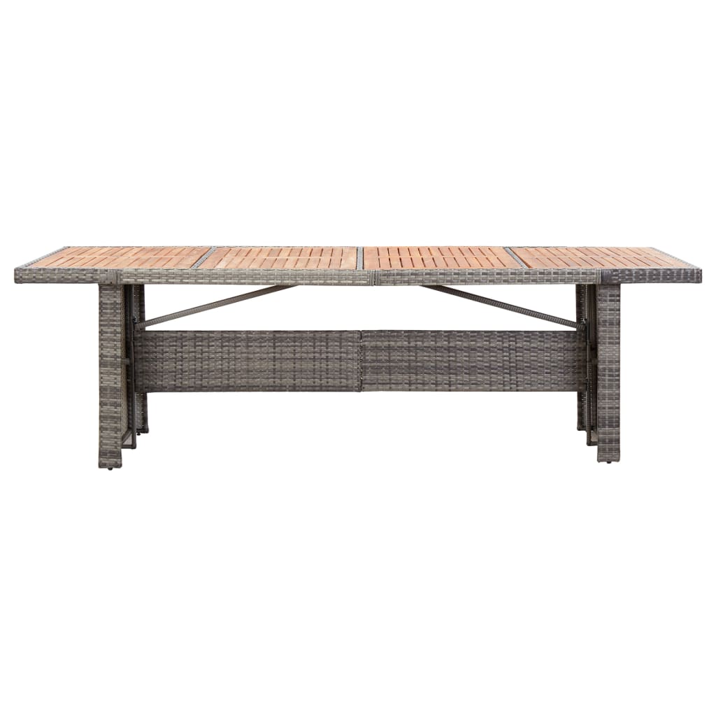 Σετ Τραπεζαρίας Εξ. Χώρου 9 τεμ. Γκρι Συνθ. Ρατάν με Μαξιλάρια