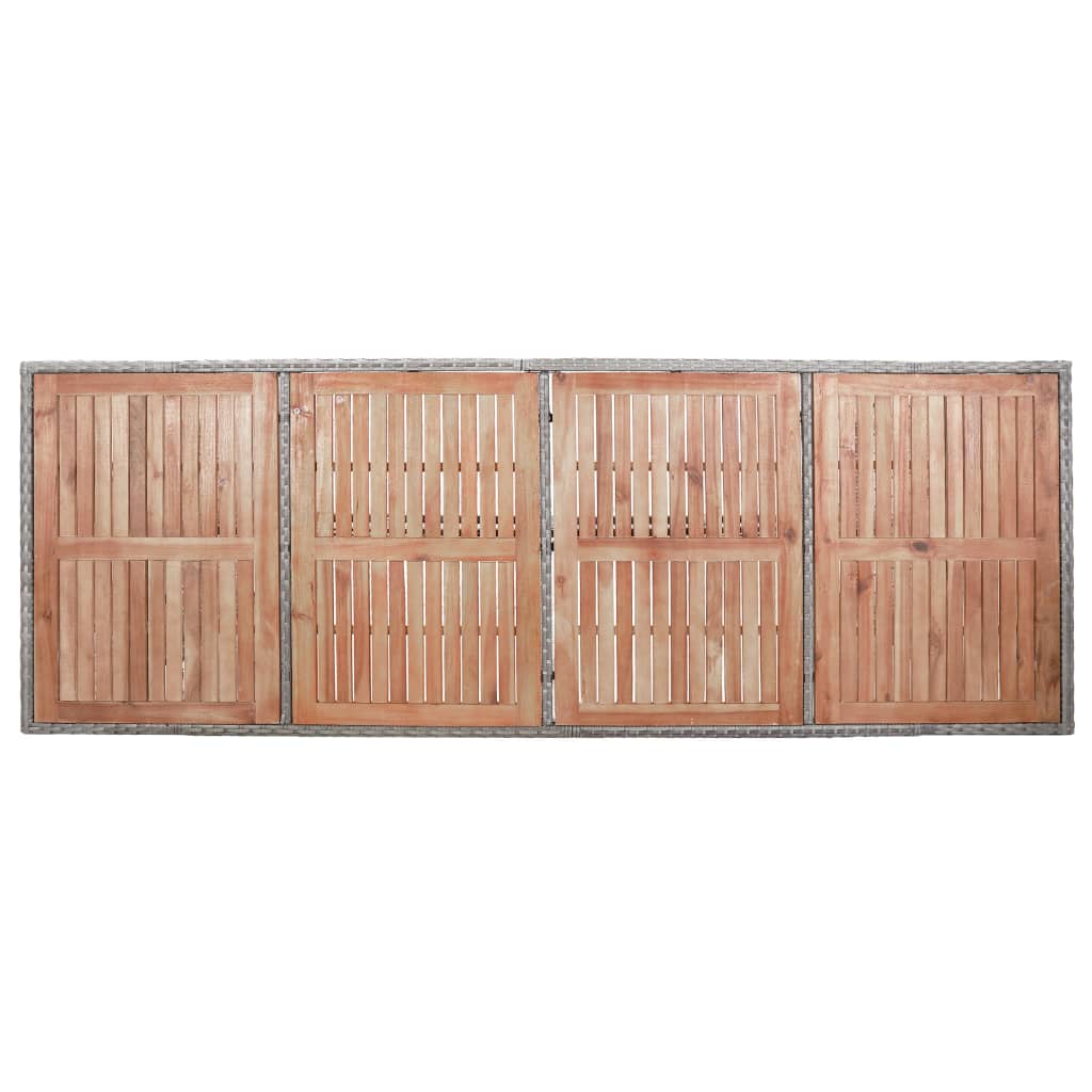 Σετ Τραπεζαρίας Εξ. Χώρου 9 τεμ. Γκρι Συνθ. Ρατάν με Μαξιλάρια