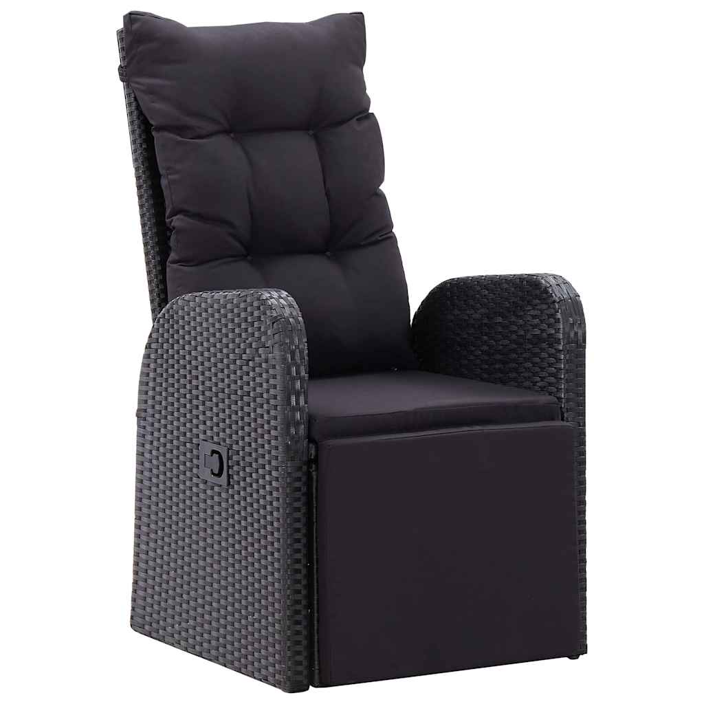 Σετ Εξωτερικής Τραπέζης με μαξιλάρι 11 pcs Μαύρο Πολυ ράταν