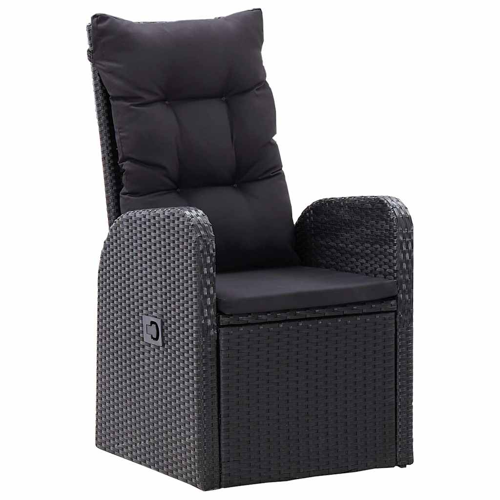 Σετ Εξωτερικής Τραπέζης με μαξιλάρι 11 pcs Μαύρο Πολυ ράταν