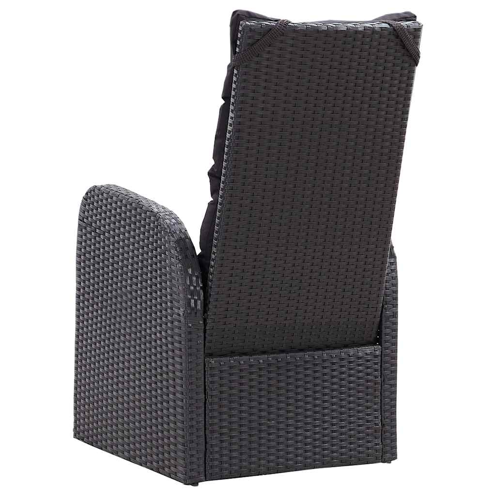 Σετ Εξωτερικής Τραπέζης με μαξιλάρι 11 pcs Μαύρο Πολυ ράταν