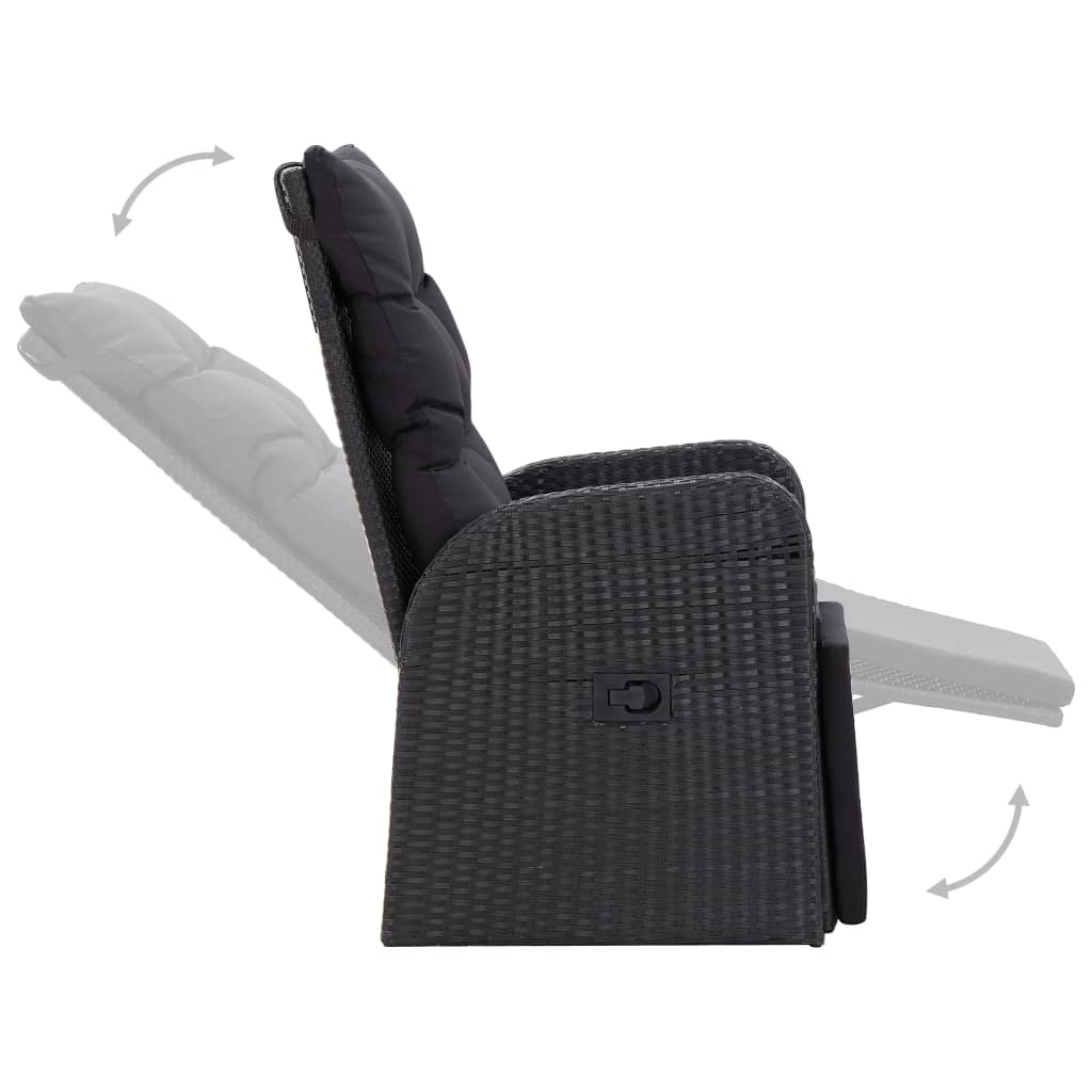 Σετ Τραπεζαρίας Εξ. Χώρου 11 τεμ Μαύρo Συνθ. Ρατάν/Ξύλο Ακακίας