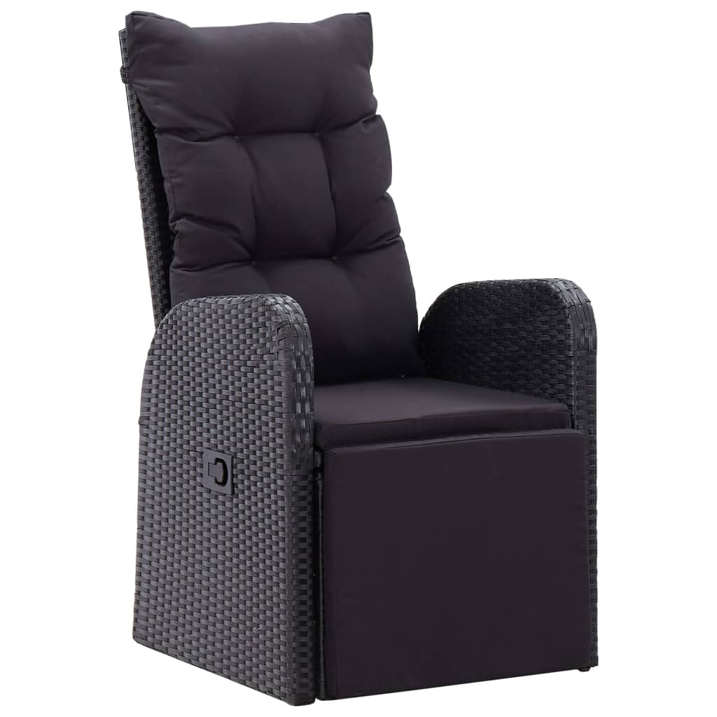 Σετ Τραπεζαρίας Εξ. Χώρου 11 τεμ Μαύρo Συνθ. Ρατάν/Ξύλο Ακακίας