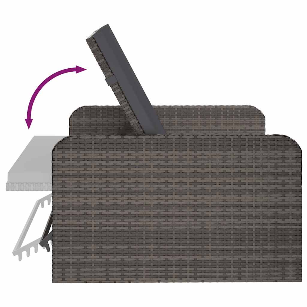 Σετ Καναπέ Κήπου 2 τεμ. Γκρι από Συνθετικό Ρατάν με Μαξιλάρια - Pakobazaar