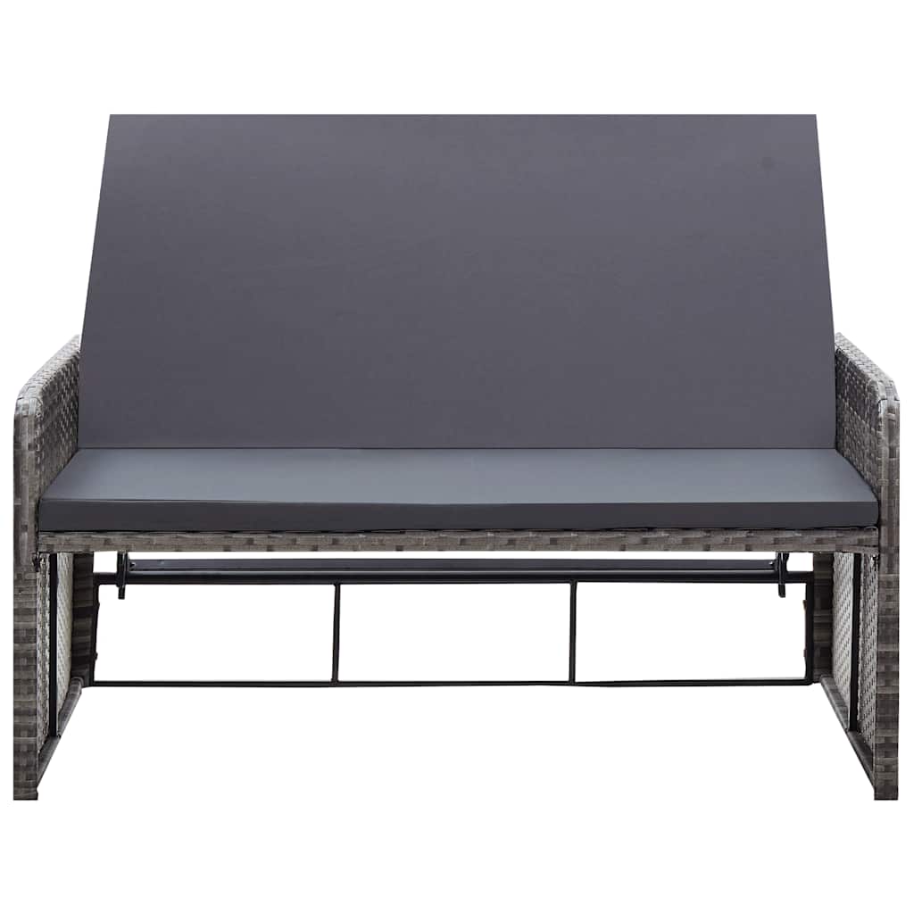 Σετ Καναπέ Κήπου 2 τεμ. Γκρι από Συνθετικό Ρατάν με Μαξιλάρια - Pakobazaar