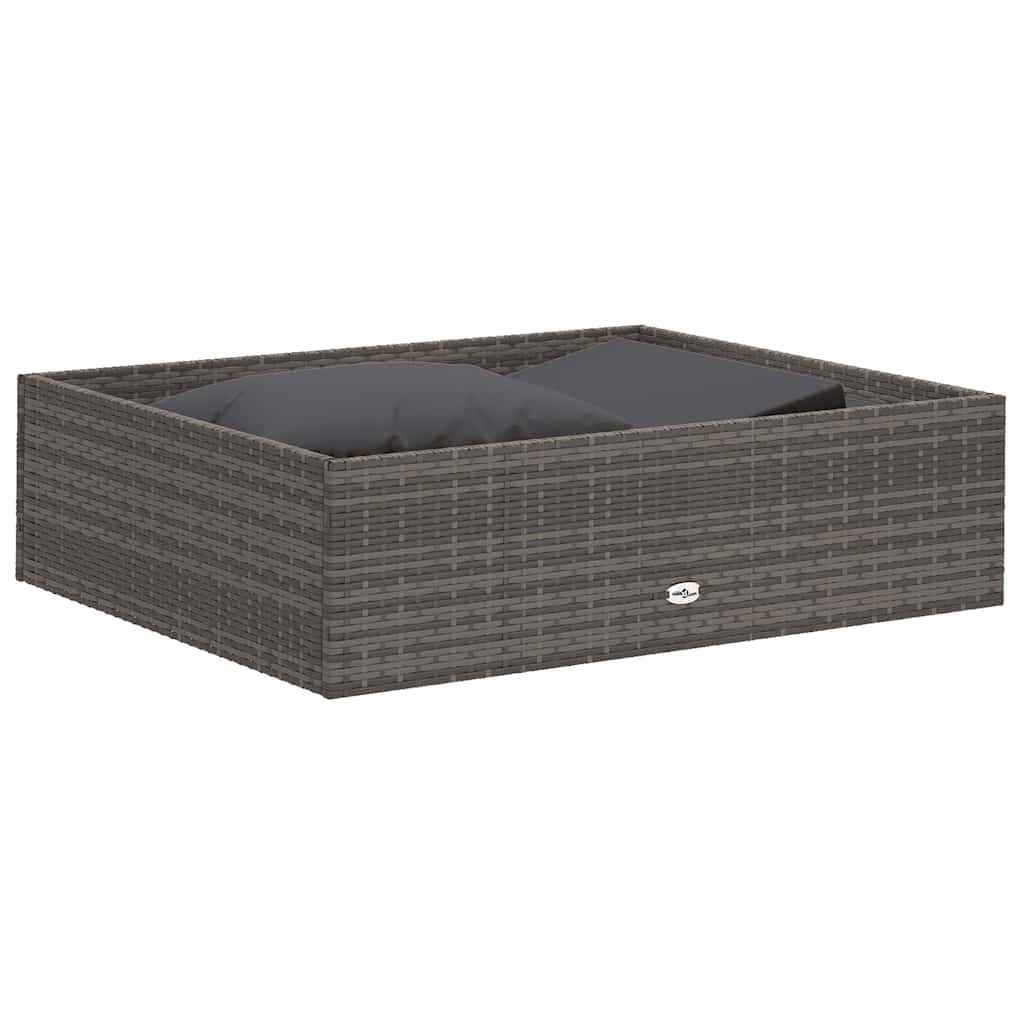 Σετ Καναπέ Κήπου 2 τεμ. Γκρι από Συνθετικό Ρατάν με Μαξιλάρια - Pakobazaar