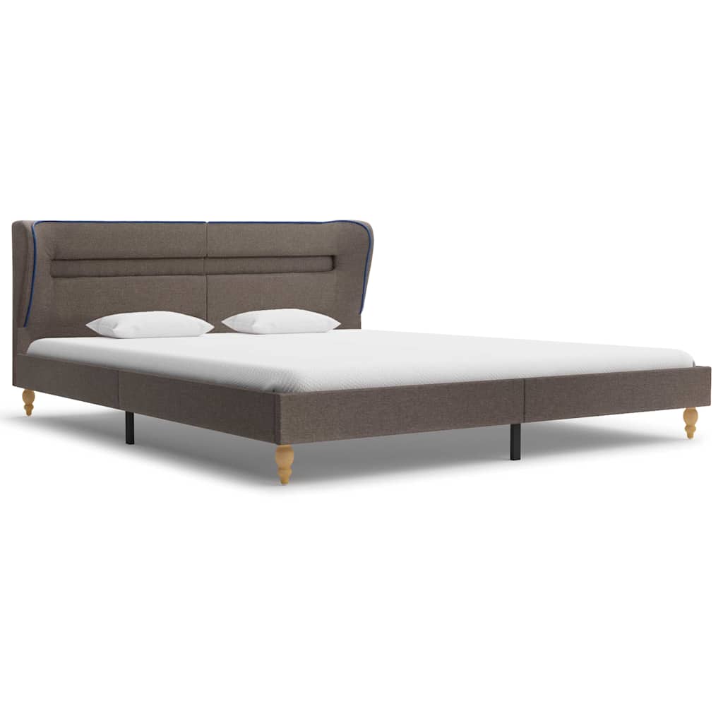 Κρεβάτι με LED Χρώμα Taupe 180 x 200 εκ. Υφασμάτινο με Στρώμα