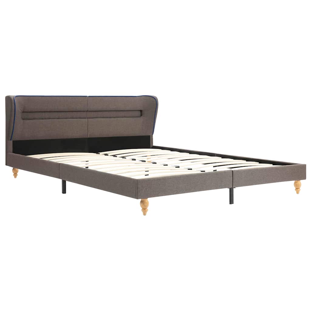 Κρεβάτι με LED Χρώμα Taupe 180 x 200 εκ. Υφασμάτινο με Στρώμα