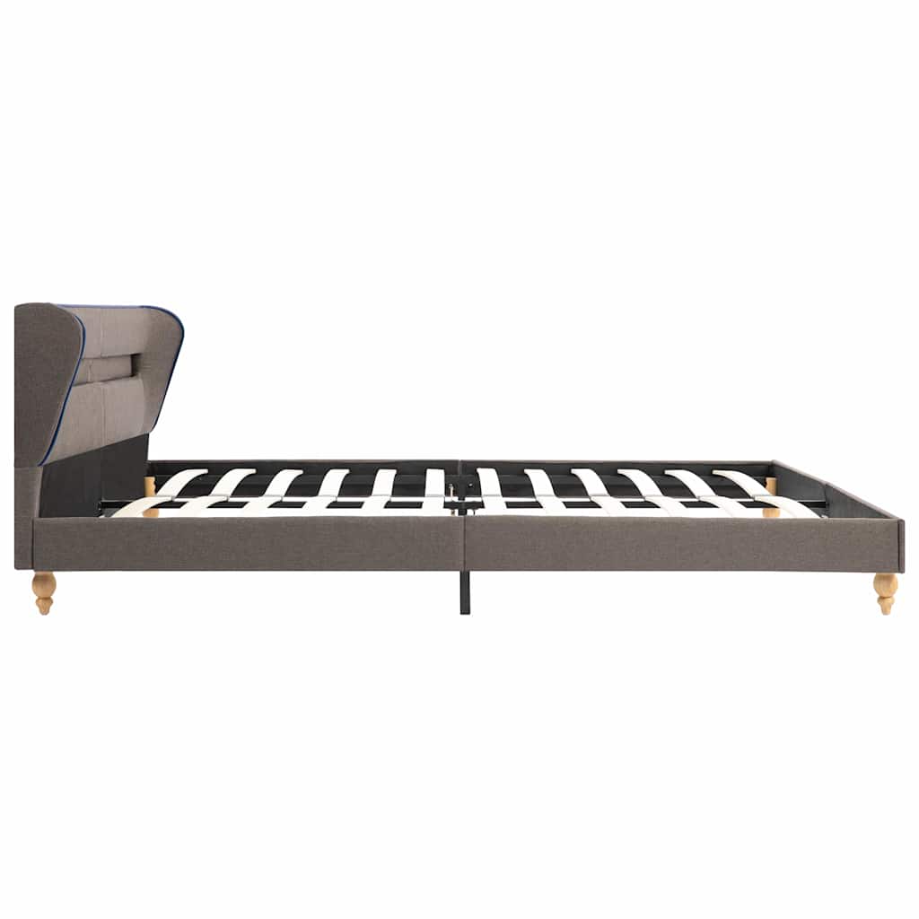 Κρεβάτι με LED Χρώμα Taupe 180 x 200 εκ. Υφασμάτινο με Στρώμα