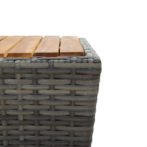 Τραπέζι Βοηθητικό Γκρι 41,5x41,5x43 εκ Συνθ.Ρατάν/Ξύλο Ακακίας