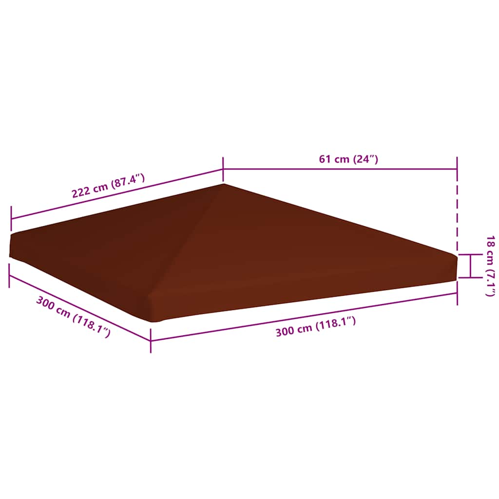 Κάλυμμα για Κιόσκι Τερακότα 3 x 3 μ. 310 γρ./μ² - Pakobazaar