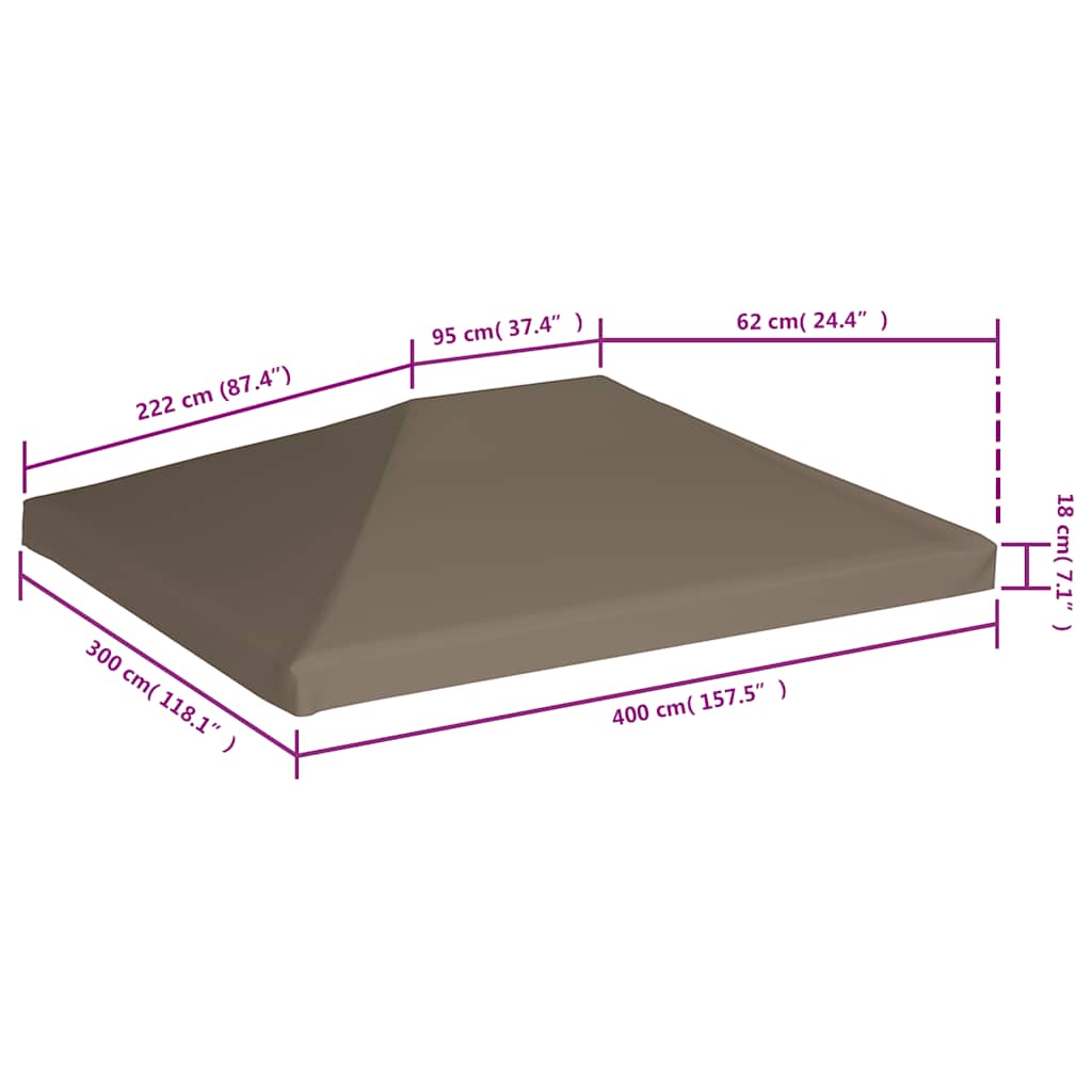 Κάλυμμα για Κιόσκι Χρώμα Taupe 3 x 4 μ. 310 γρ./μ² - Pakobazaar