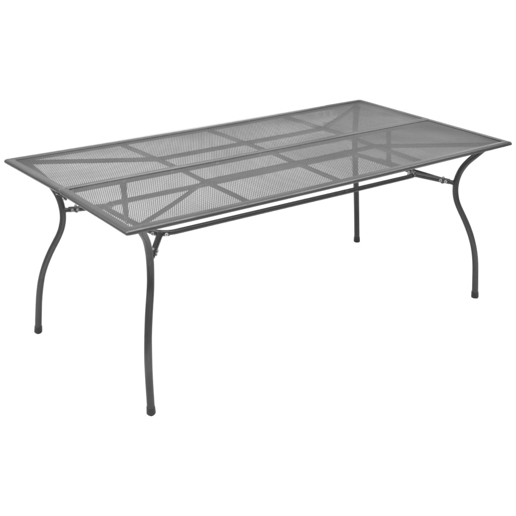 Τραπέζι Κήπου Ανθρακί 170 x 89,5 x 72,5 εκ. Ατσάλινο Πλέγμα
