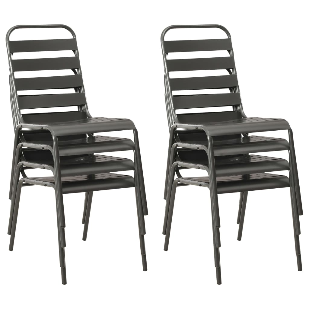 Σετ Τραπεζαρίας Εξωτερικού Χώρου 9 τεμ. Σκούρο Γκρι Ατσάλινο