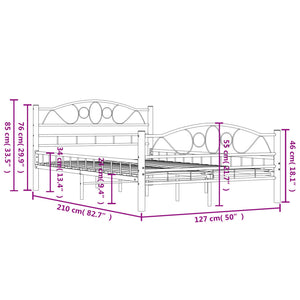 Πλαίσιο Κρεβατιού Μαύρο 120 x 200 εκ. Ατσάλινο - Pakobazaar
