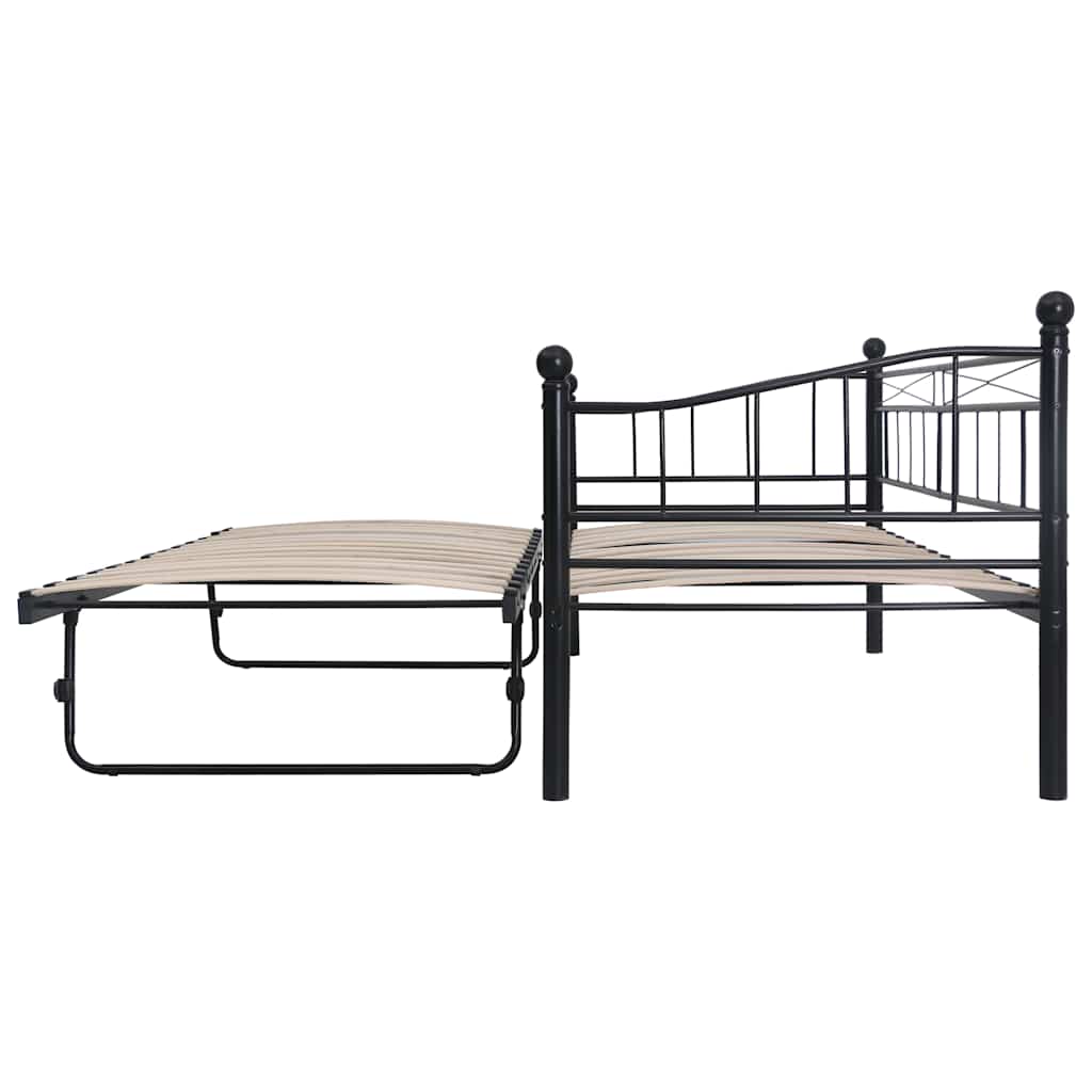 Πλαίσιο Κρεβατιού Μαύρο 180 x 200 / 90 x 200 εκ. Μεταλλικό - Pakobazaar