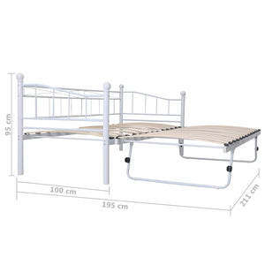 Πλαίσιο Κρεβατιού Λευκό 180 x 200 / 90 x 200 εκ. Μεταλλικό