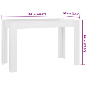Τραπεζαρία Γυαλιστερό Λευκό 120 x 60 x 76 εκ. από Επεξ. Ξύλο