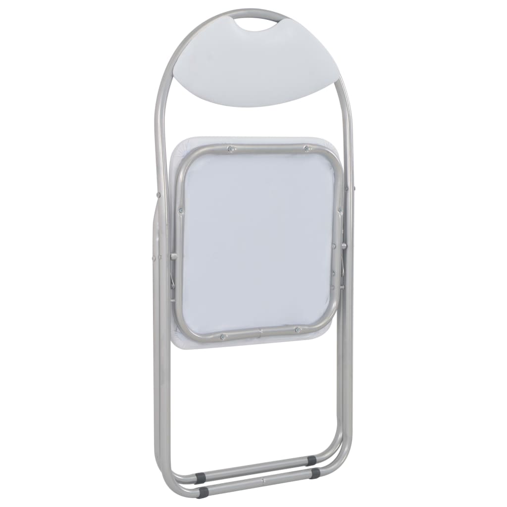 Καρέκλες Τραπεζαρίας Πτυσσόμενες 4 τεμ. Λευκές Συνθετικό Δέρμα - PAKOBAZAAR