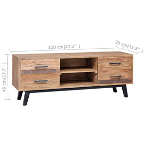 Έπιπλο Τηλεόρασης 120 x 30 x 45 εκ. από Μασίφ Ξύλο Teak - Pakobazaar