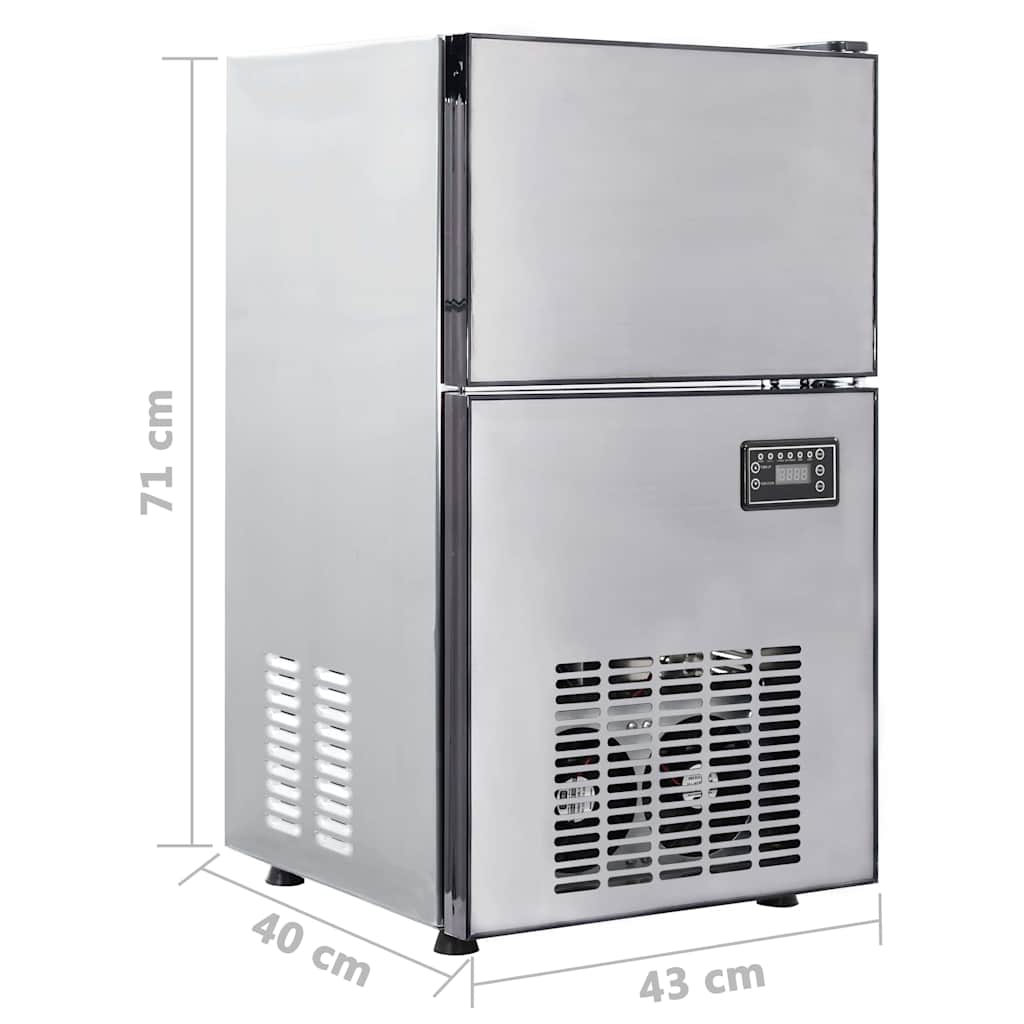 Μηχάνημα πάγου σε κύβους με πόρτα Ασημί 43 x 40 x 71 εκ. - Pakobazaar