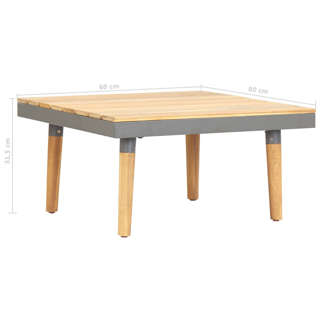 Τραπεζάκι Σαλονιού Κήπου 60 x 60 x 31,5 εκ. Μασίφ Ξύλο Ακακίας
