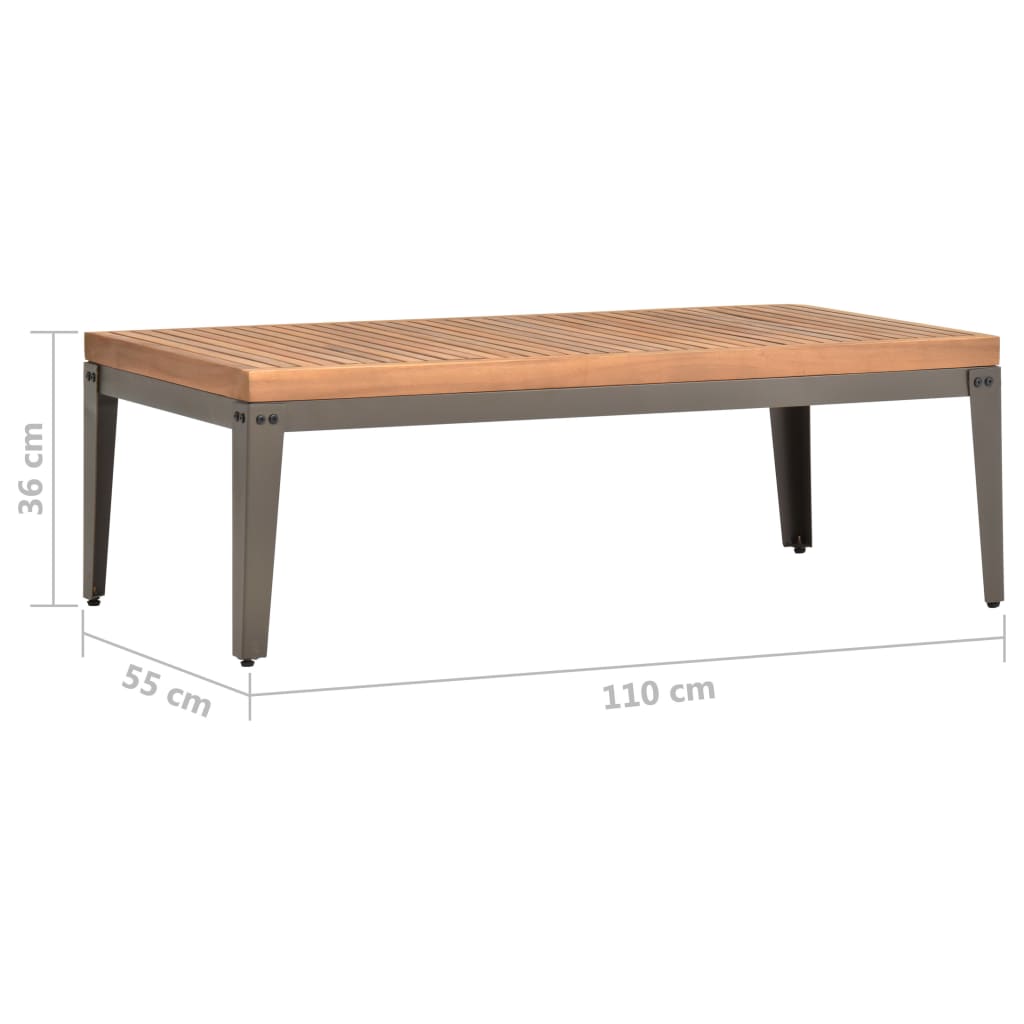 Τραπεζάκι Σαλονιού Κήπου 110 x 55 x 36 εκ. Μασίφ Ξύλο Ακακίας