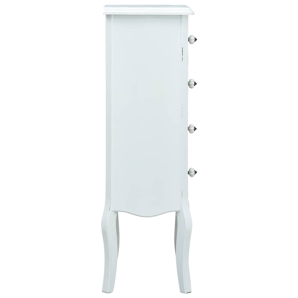 Συρταριέρα με 4 Συρτάρια Λευκή 40 x 30 x 95 εκ. από MDF