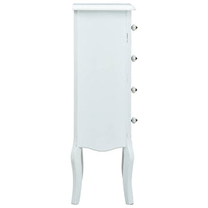 Συρταριέρα με 4 Συρτάρια Λευκή 40 x 30 x 95 εκ. από MDF