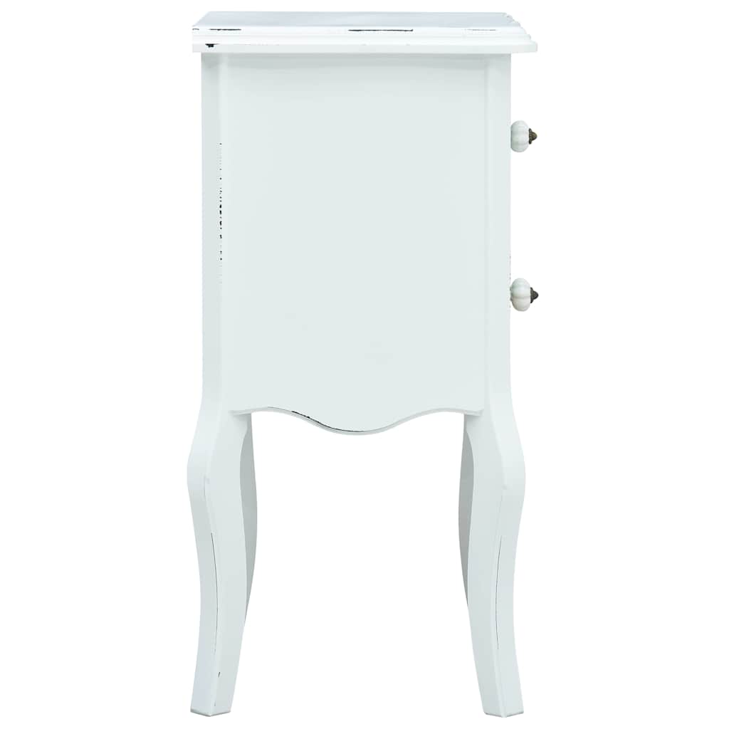 Κομοδίνο Λευκό / Καφέ 43 x 32 x 65 εκ. από MDF
