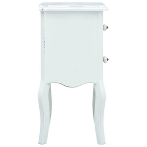 Κομοδίνο Λευκό / Καφέ 43 x 32 x 65 εκ. από MDF