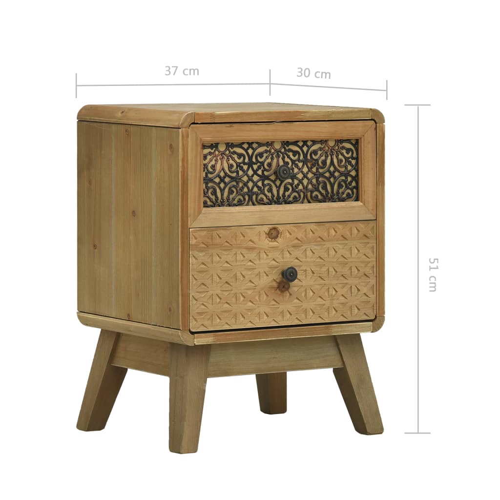 Κομοδίνο Καφέ 37 x 30 x 51 εκ. Ξύλινο - Pakobazaar