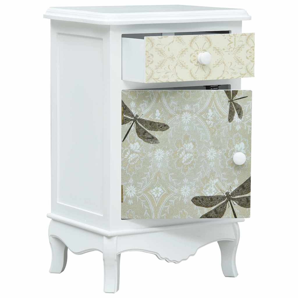 Κομοδίνο Λευκό / Γκρι 40 x 30 x 62 εκ. από MDF
