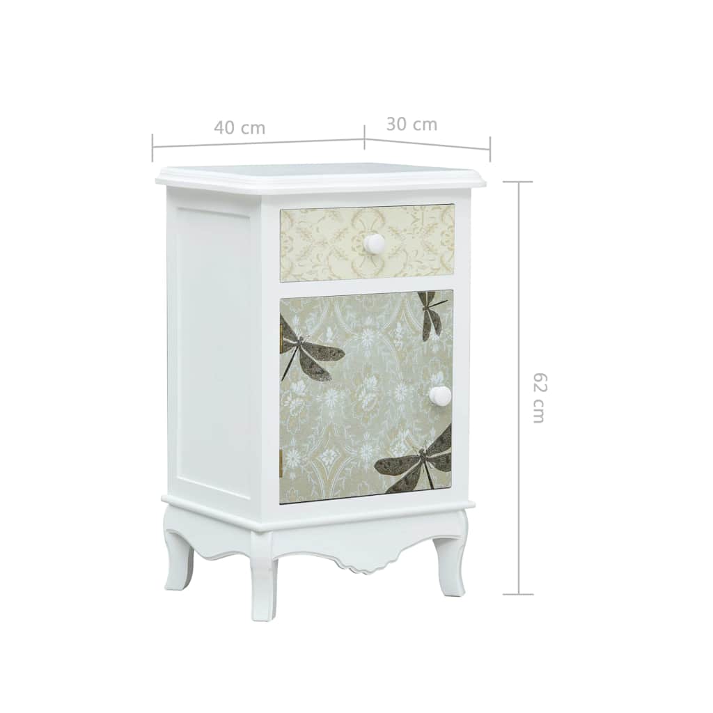 Κομοδίνο Λευκό / Γκρι 40 x 30 x 62 εκ. από MDF