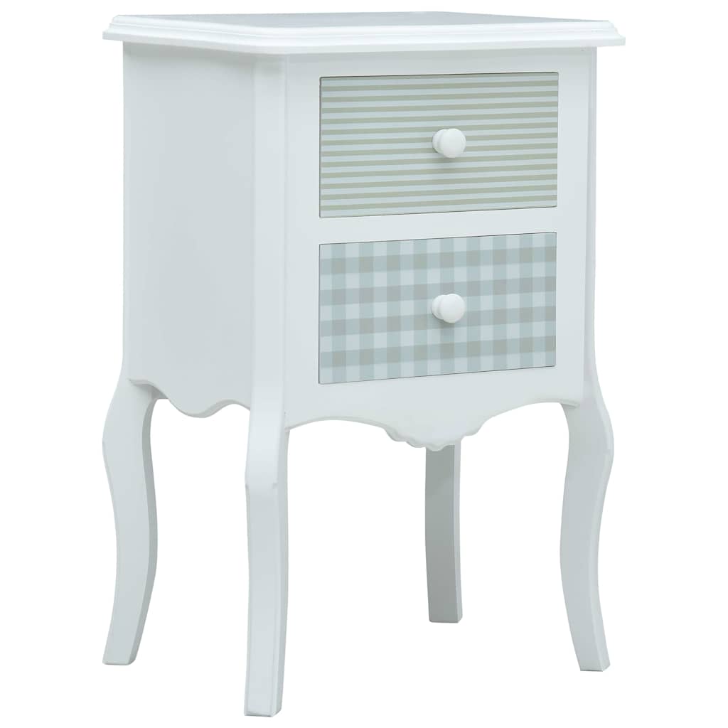 Κομοδίνο Λευκό & Γκρι 43 x 32 x 65 εκ. από MDF