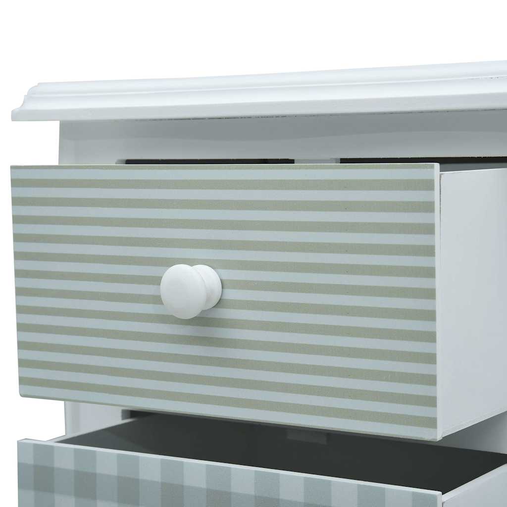Κομοδίνο Λευκό & Γκρι 43 x 32 x 65 εκ. από MDF