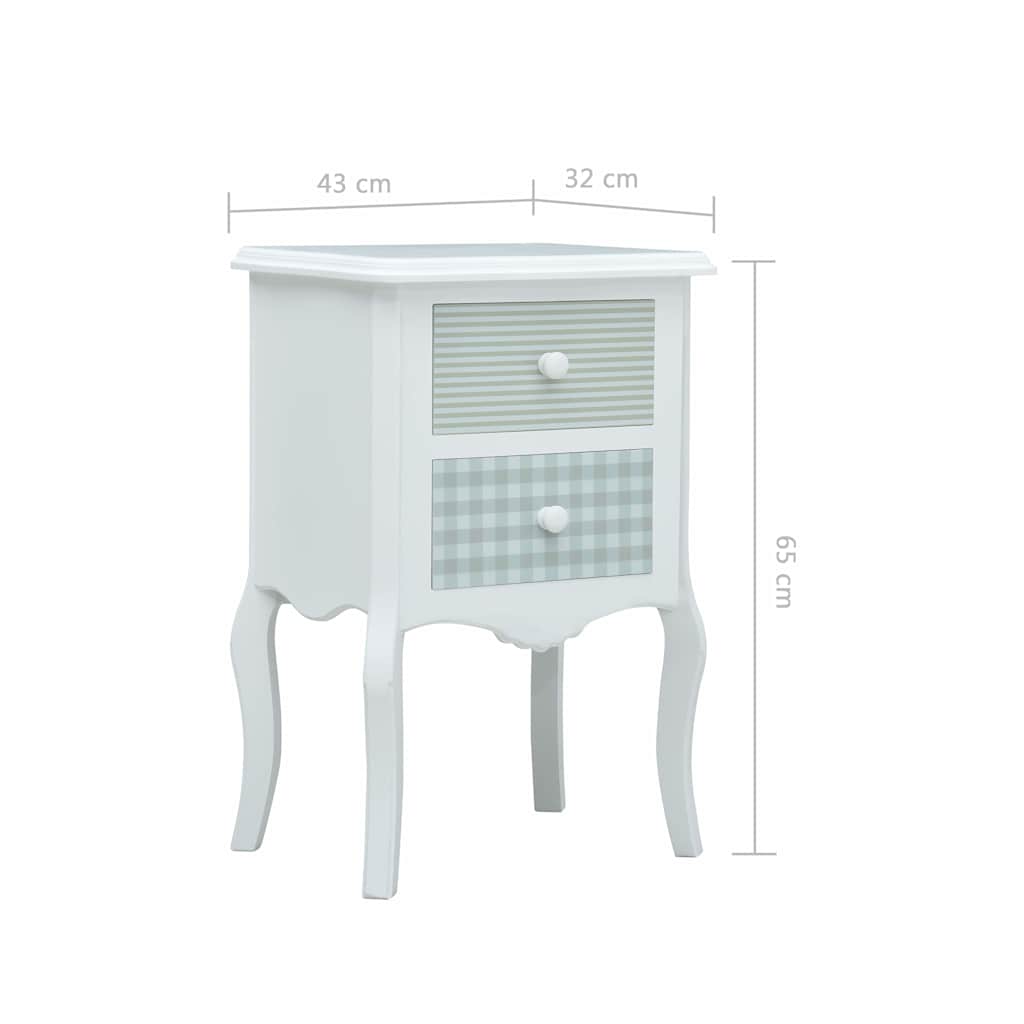 Κομοδίνο Λευκό & Γκρι 43 x 32 x 65 εκ. από MDF