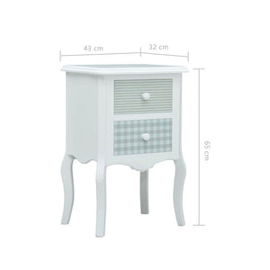 Κομοδίνο Λευκό & Γκρι 43 x 32 x 65 εκ. από MDF