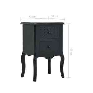 Κομοδίνο Μαύρο 43 x 32 x 65 εκ. από MDF - Pakobazaar