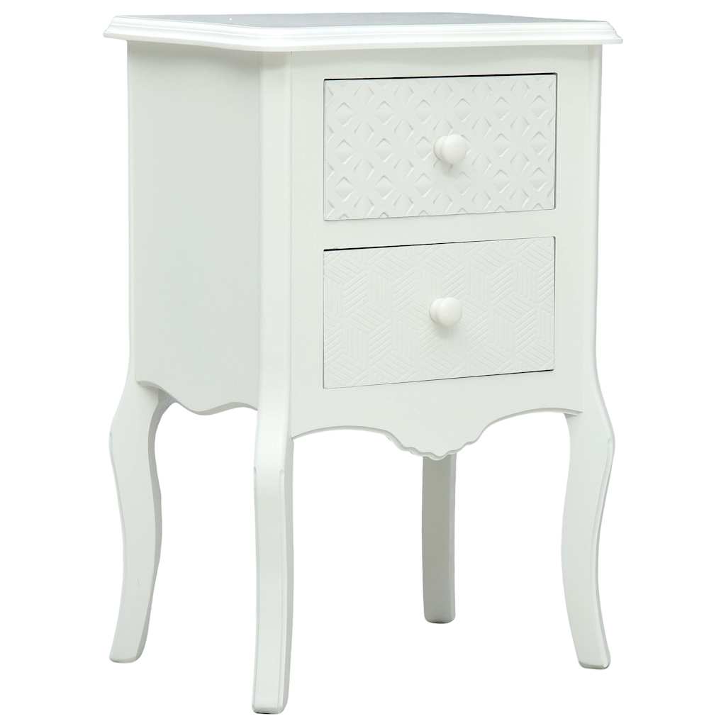 Κομοδίνο Λευκό 43 x 32 x 65 εκ. από MDF
