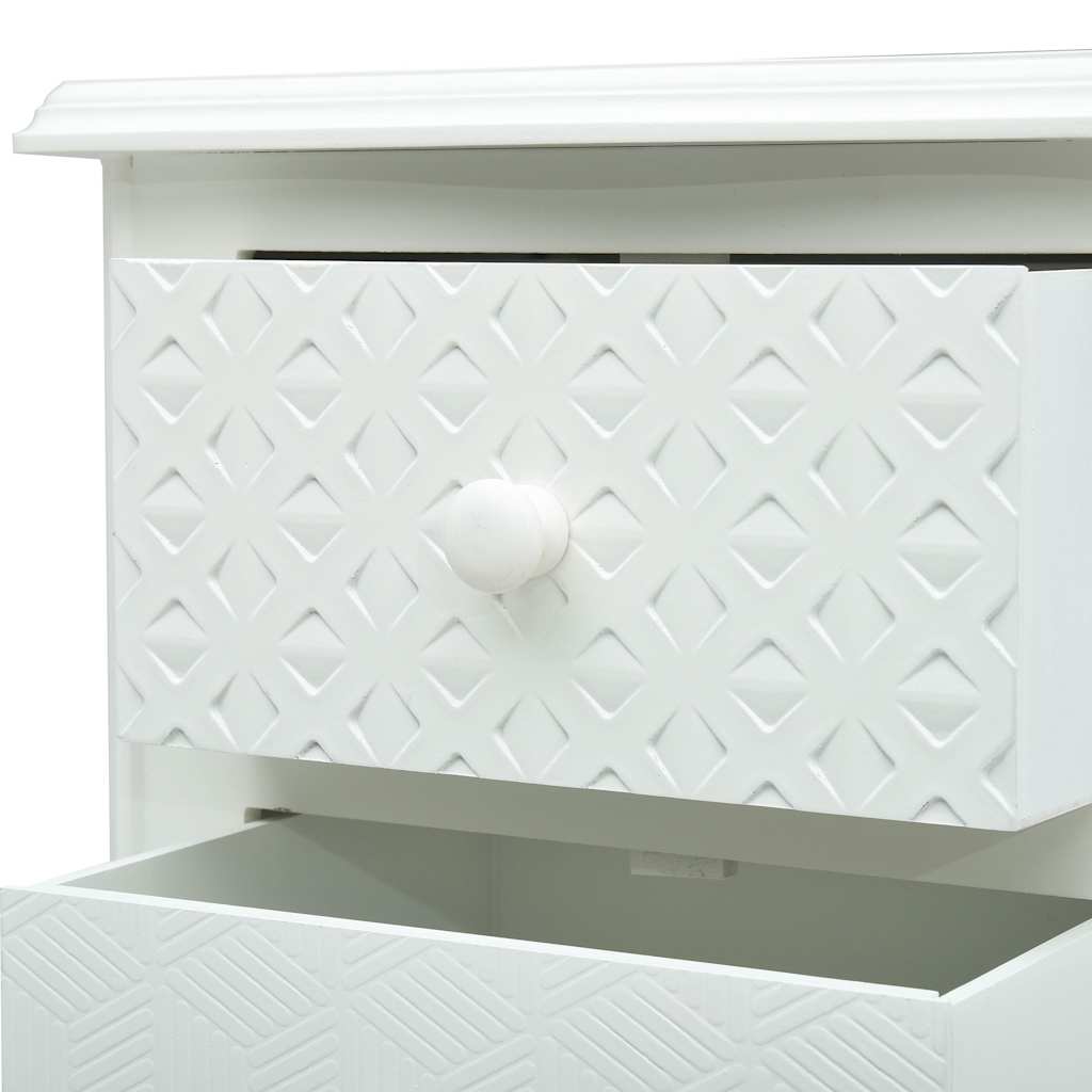 Κομοδίνο Λευκό 43 x 32 x 65 εκ. από MDF