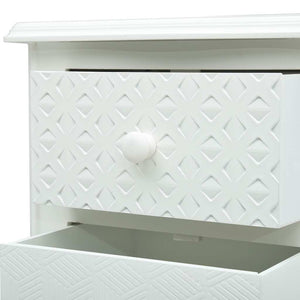Κομοδίνο Λευκό 43 x 32 x 65 εκ. από MDF